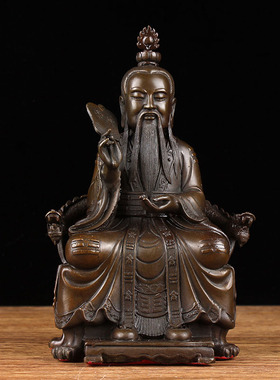 黄铜太上老君神像摆件