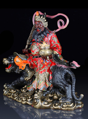 纯铜摆件供奉赵公明武财神爷