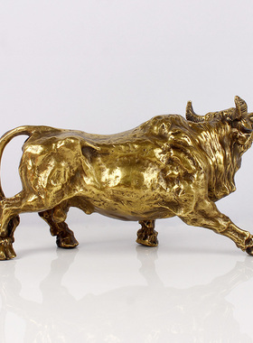 纯铜华尔街办公桌牛气冲天工艺品