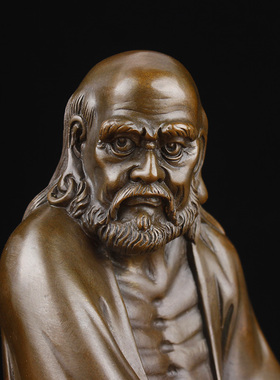 铜达摩祖师像摆件禅宗达摩罗汉铜像家居客厅办公桌工艺品摆设