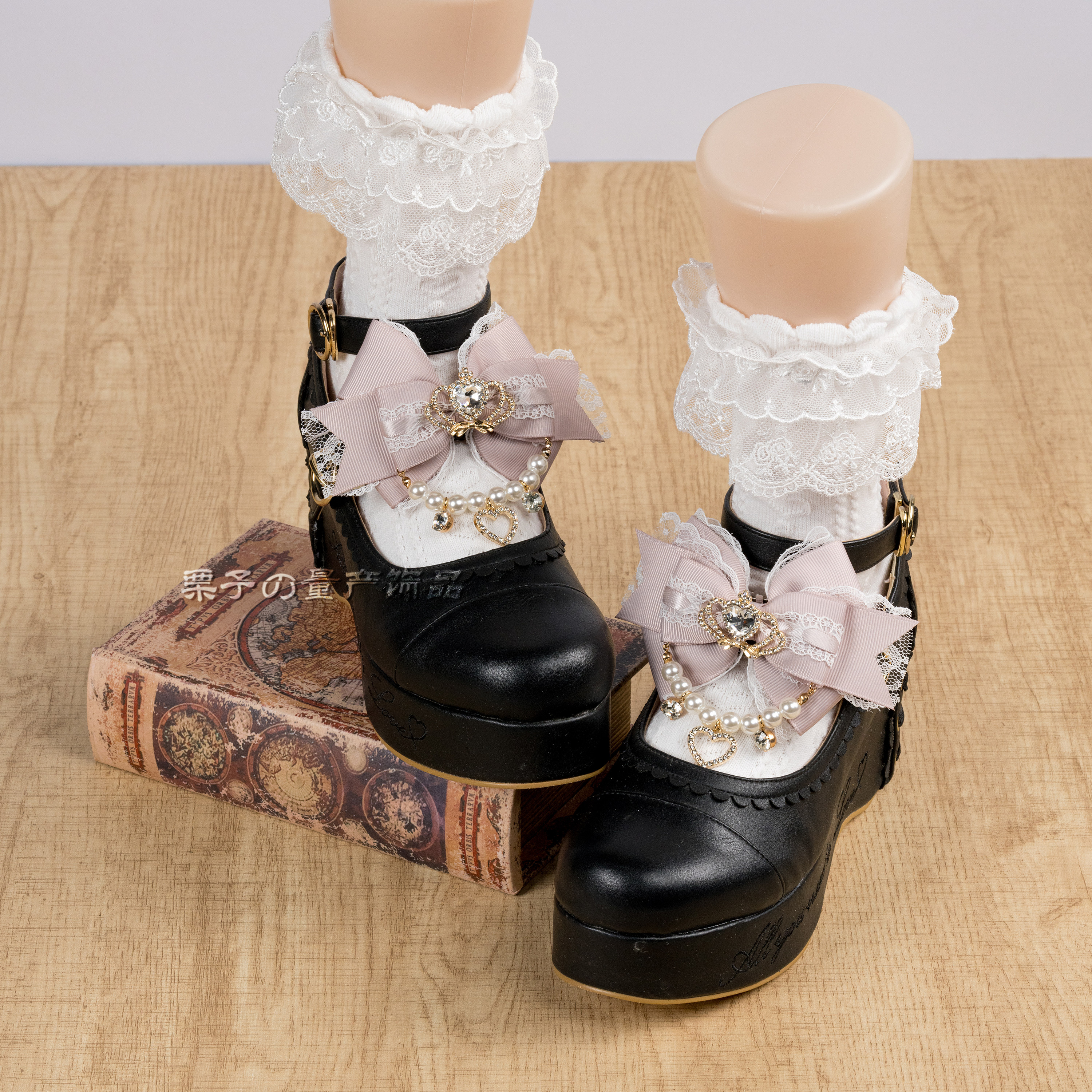 日系手作皇冠abs珍珠链条鞋夹lolita发夹蝴蝶结边夹蕾蕾系量产型,淘宝优惠券,粉丝福利购,淘宝优惠卷