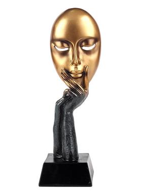 欧式家居树脂抽象人脸饰品摆件简约现代客厅玄关电视柜装饰摆件