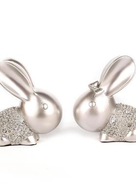 兔年摆件创意情侣兔家居玄关电视柜酒柜客厅装饰品软装饰品