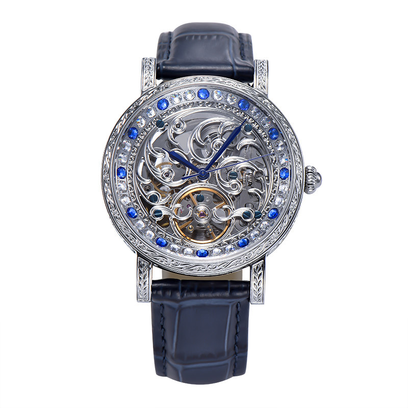 陀飞轮镂空超薄中性风满天星机械表 vrq国产腕表