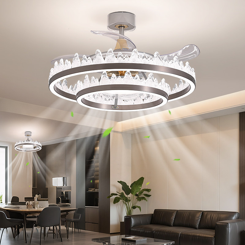 冰山风扇灯2025新款意式轻奢客厅餐厅卧室隐形吊扇灯一体电风扇灯,淘宝优惠券,粉丝福利购,淘宝优惠卷
