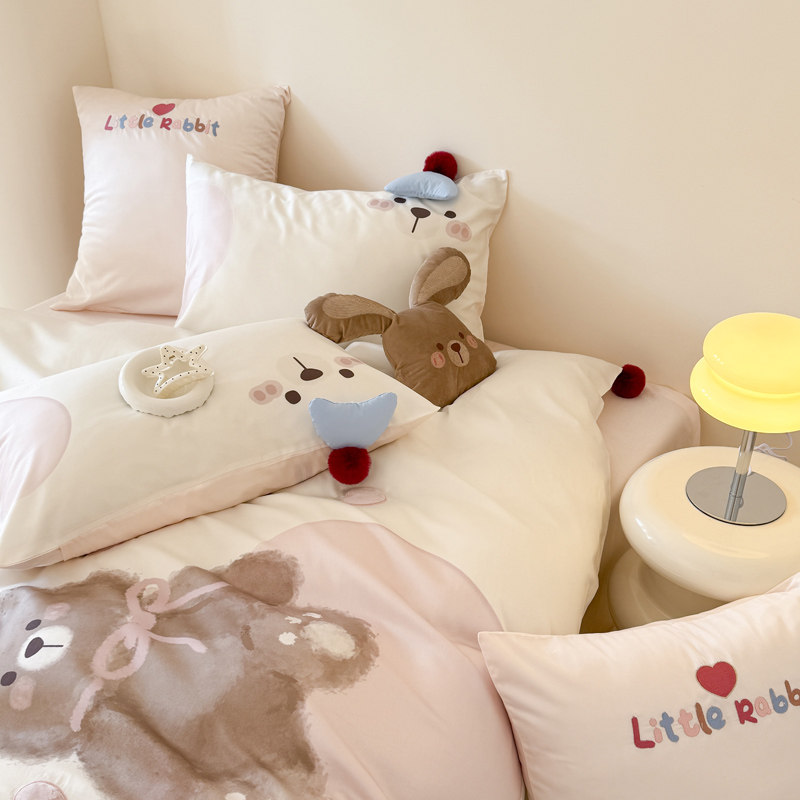 120S澳棉卡通宿舍四件套可爱纯棉被套床单春夏床上用品,淘宝优惠券,粉丝福利购,淘宝优惠卷