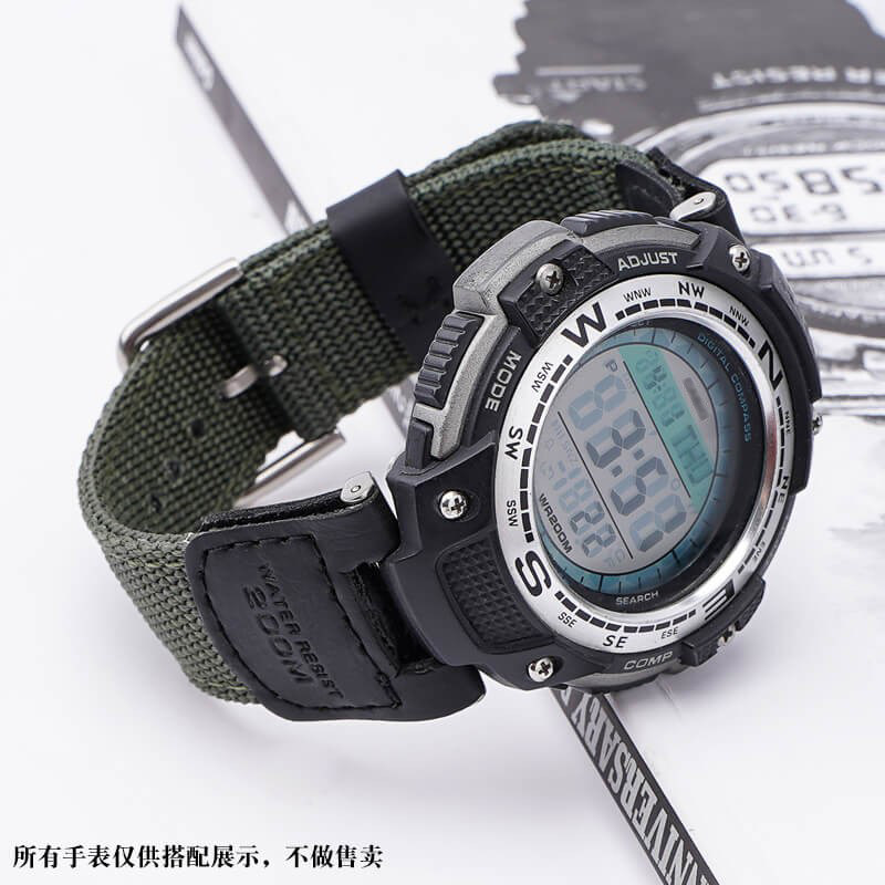 沐时 casio sgw-100尼龙帆布手表带 沐时配件