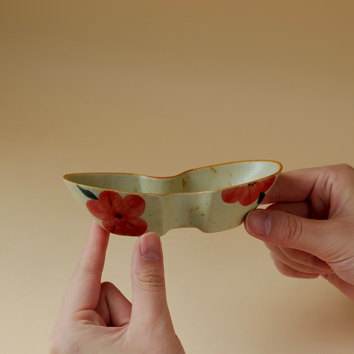 墨己手绘绯花家用高档复古元宝茶则手作陶瓷茶荷茶勺分茶器零配件 - 图1