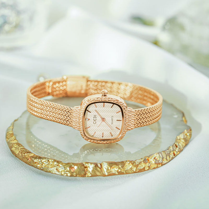 agete麦穗小方表轻奢女ins风手表 歌迪老林国产腕表