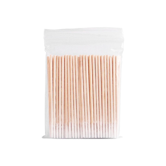Pointed cotton swab with small tip for makeup, eyebrow shaping and eyeliner, ultra-fine toothpick, disposable tattoo and embroidery beauty salon small wooden stick
