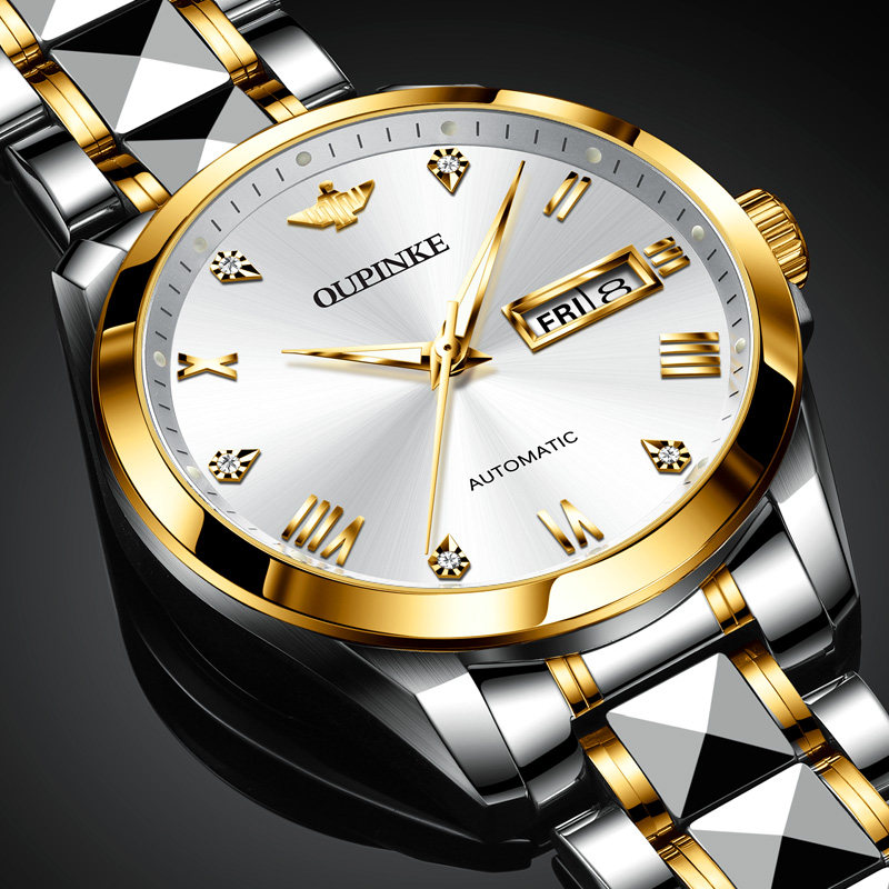 正品瑞士欧品客男士全自动防水名表 欧品客隆坤国产腕表