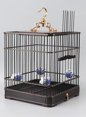 新中式现代创意鸟笼装饰品摆件客厅样板房间酒柜桌面工艺品摆设品