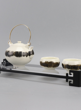 新中式创意陶瓷茶壶样板房间