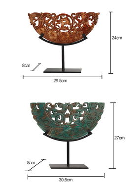 现代新中式创意镂空电视软装雕刻