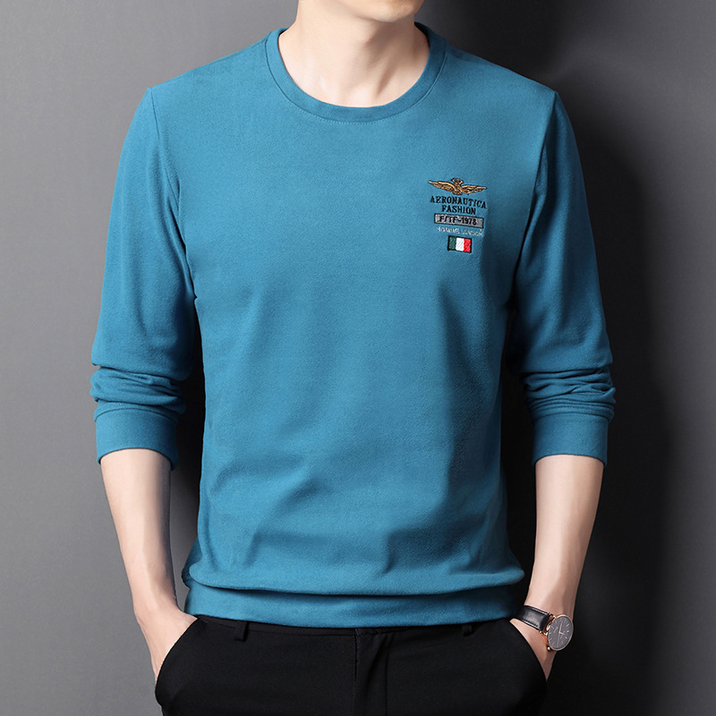 新2021冬圆领刺绣双面绒男士卫衣 恬君蓓T恤