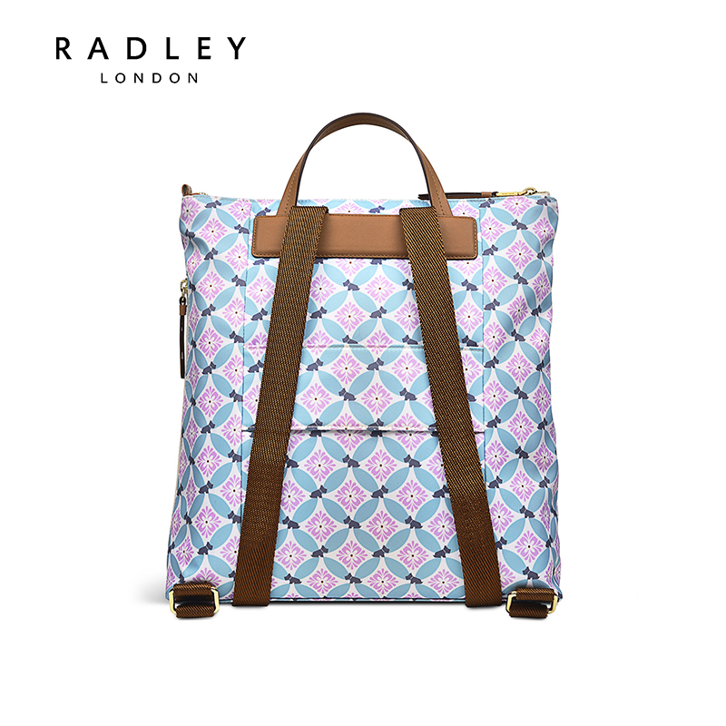 Radley24SS新款环保尼龙双肩包老钱风拼色可爱元气旅行通勤大容量 - 图0