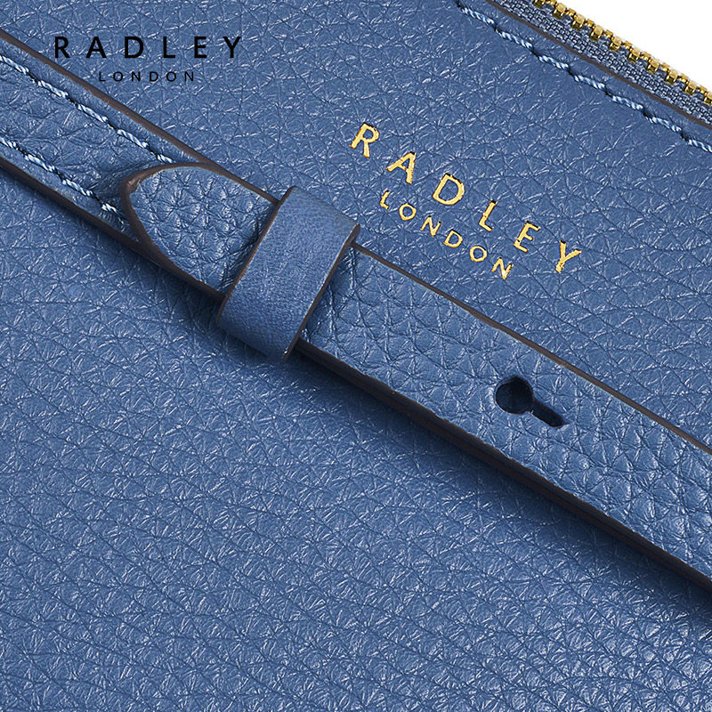 Radley英国奢品牛仔蓝牛皮斜挎包贝壳包荔枝纹理多层DUKES PLACE,淘宝优惠券,粉丝福利购,淘宝优惠卷