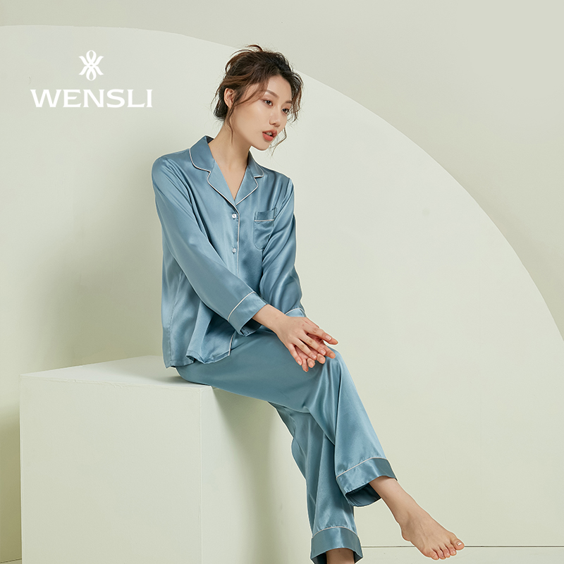wensli /万事利女两件套桑蚕丝睡衣 万事利内衣睡衣/家居服套装