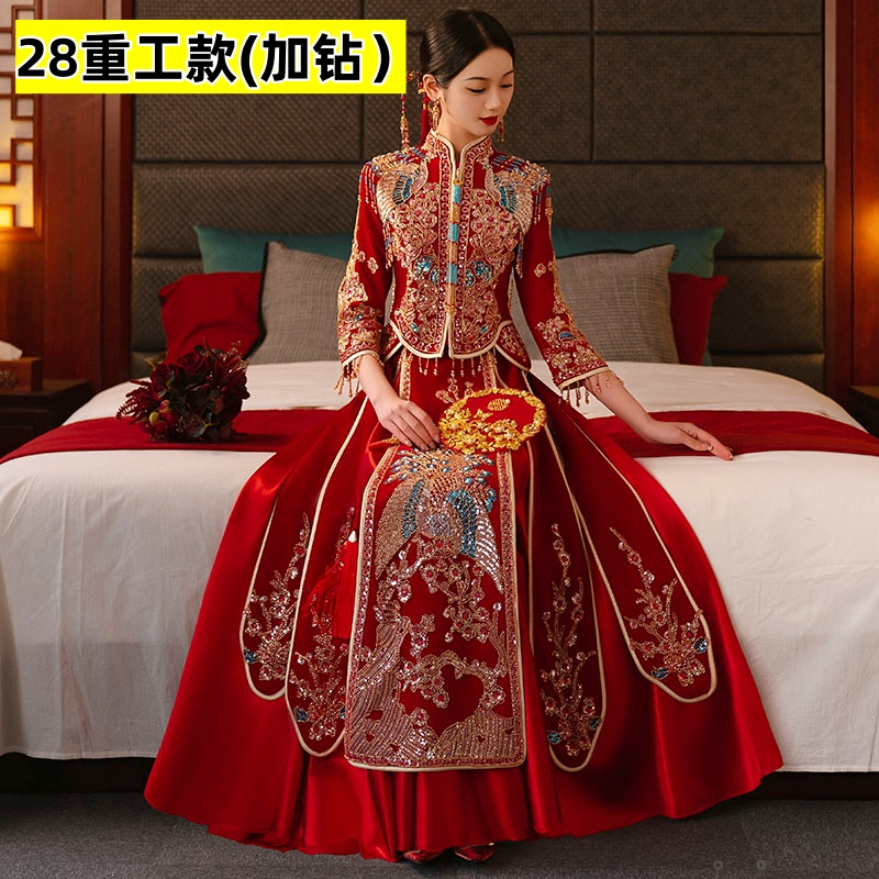 出租秀禾服租赁2025新款孕妇新娘遮肚子大码200斤胖mm加肥加大v领,淘宝优惠券,粉丝福利购,淘宝优惠卷