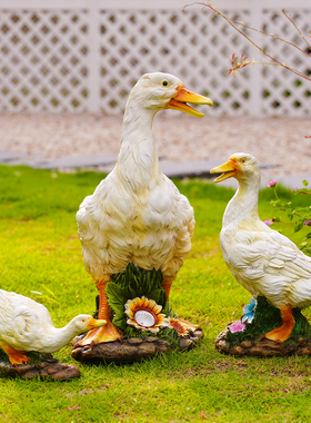 太阳能灯仿真树脂鸭装饰摆件