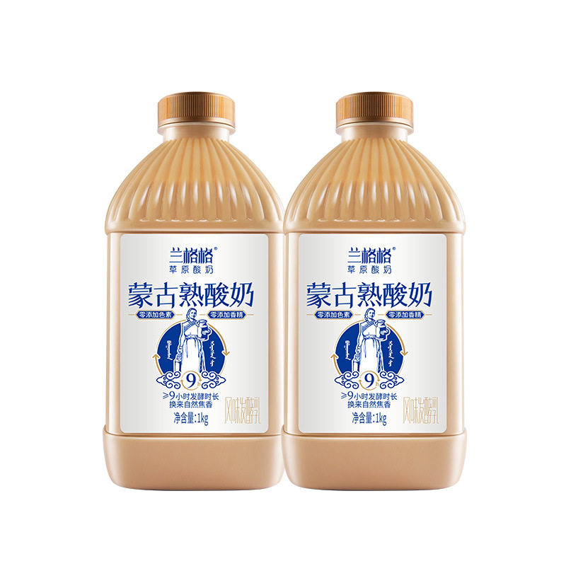 兰格格蒙古熟酸奶草原酸奶1kg装风味发酵乳学生家庭上班族早餐奶,淘宝优惠券,粉丝福利购,淘宝优惠卷