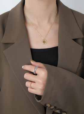 轻奢锁骨链ins钛钢吊坠女