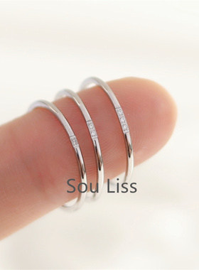 极细锆石戒指女ins不掉色