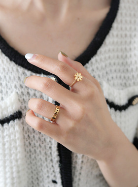 冷淡风ins网红小雏菊指环