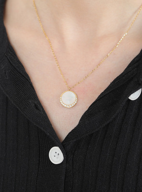 欧美时尚月亮贝母ins锁骨链