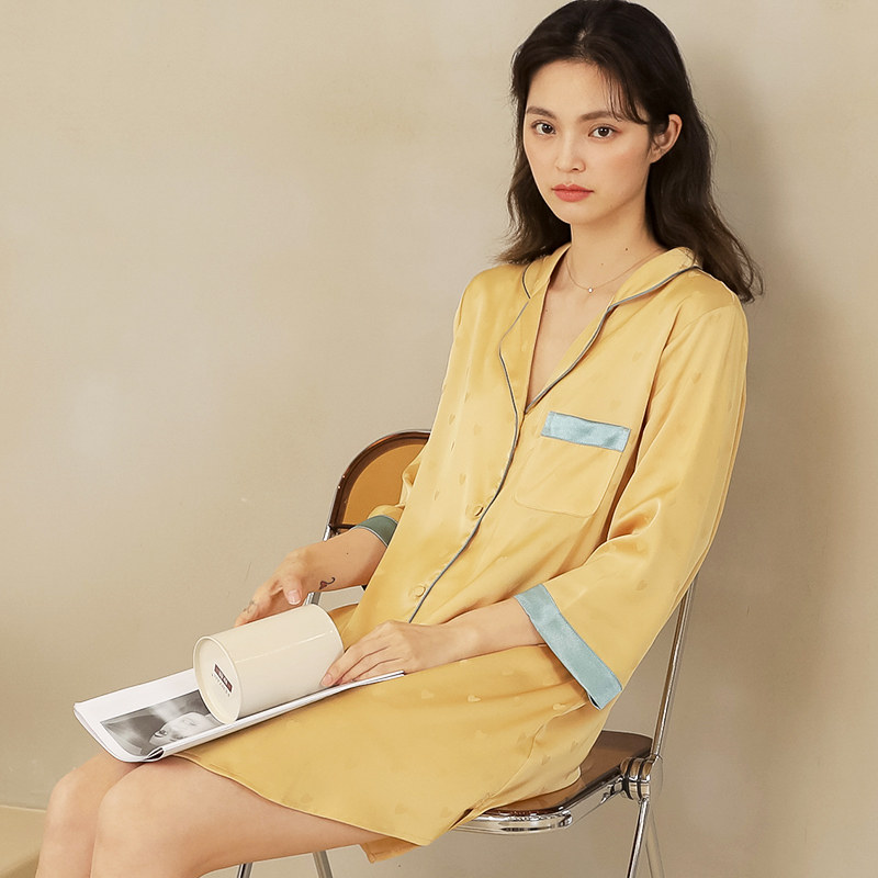 甜美爱心女士冰丝2023新款性感睡裙 牧羊蝶睡衣/家居服套装