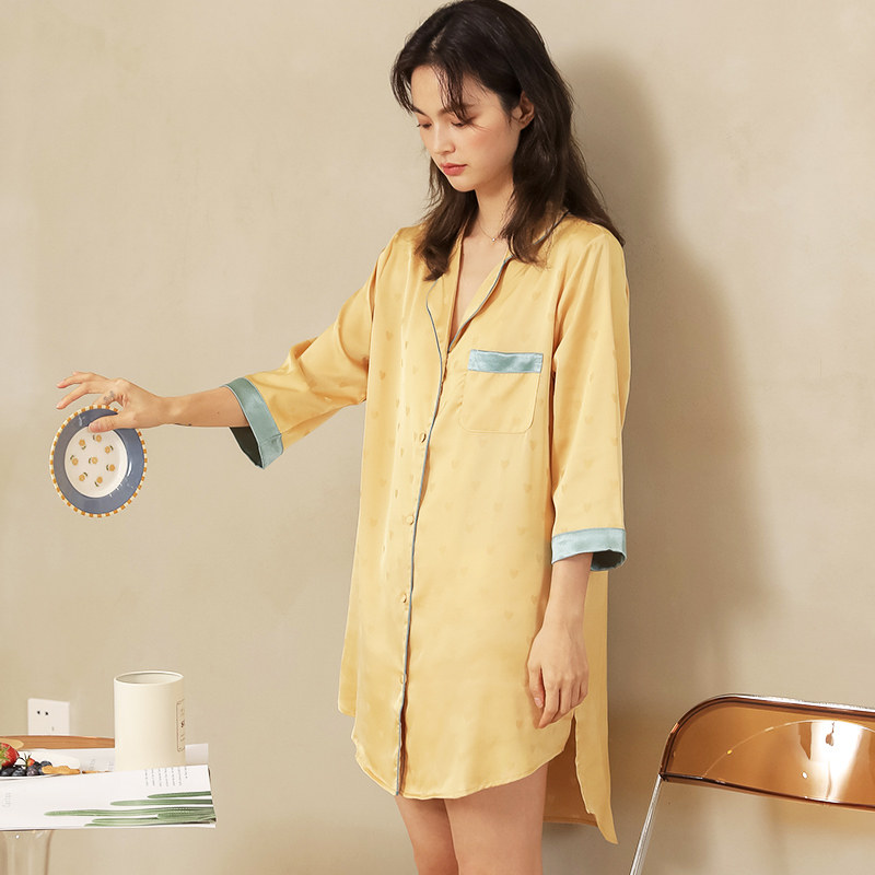 甜美爱心女士冰丝2023新款性感睡裙 牧羊蝶睡衣/家居服套装