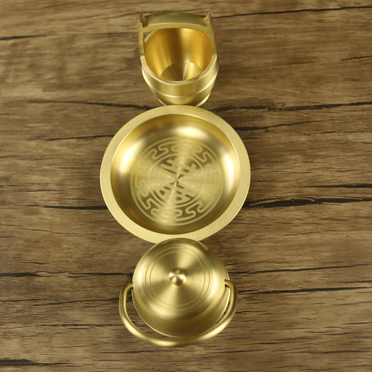 纯铜陪嫁子孙桶三件套结婚庆用品喜庆小小号马桶摆件乔迁用出嫁用