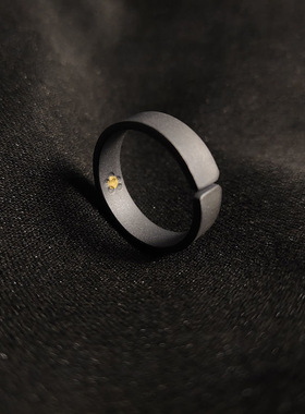 复古戒指男可调节小众设计时尚个性情侣对戒食指指环女冷淡风高级