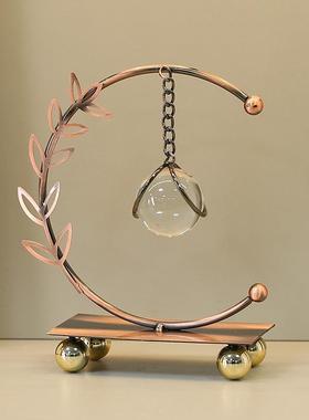 复古轻奢风格金属铁艺水晶球摆件