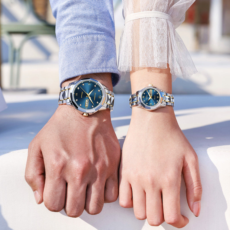 瑞士正品情侣款机械表简约一对表 欧利时仟锐国产腕表