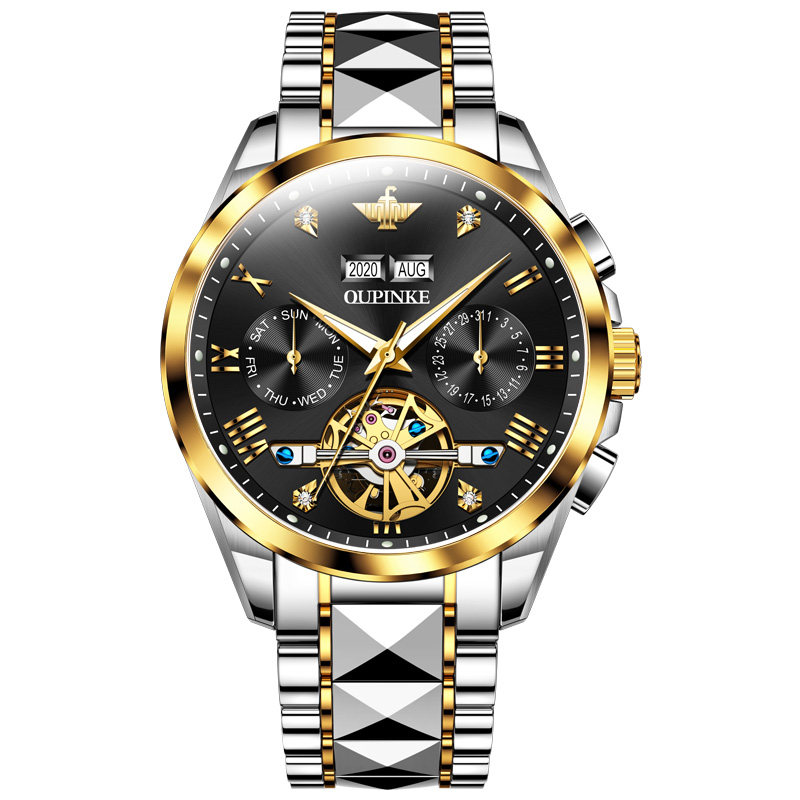 瑞士进口男士十大镂空多功能机械表 欧利时仟锐国产腕表