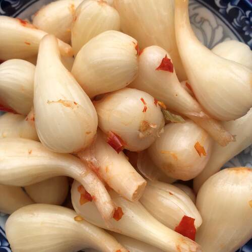恩施酸菜泡菜酸辣藠头剁椒酸荞头蒜头腌制茭头下饭菜开胃辣椒咸菜 - 图2