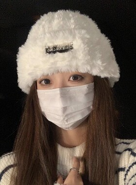立减5元秋冬针织大头围毛绒帽子