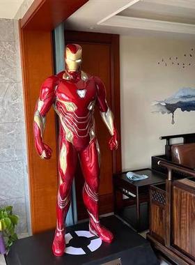 发光钢铁侠比全身模型反浩克玻璃钢雕塑客厅装饰大型落地摆件