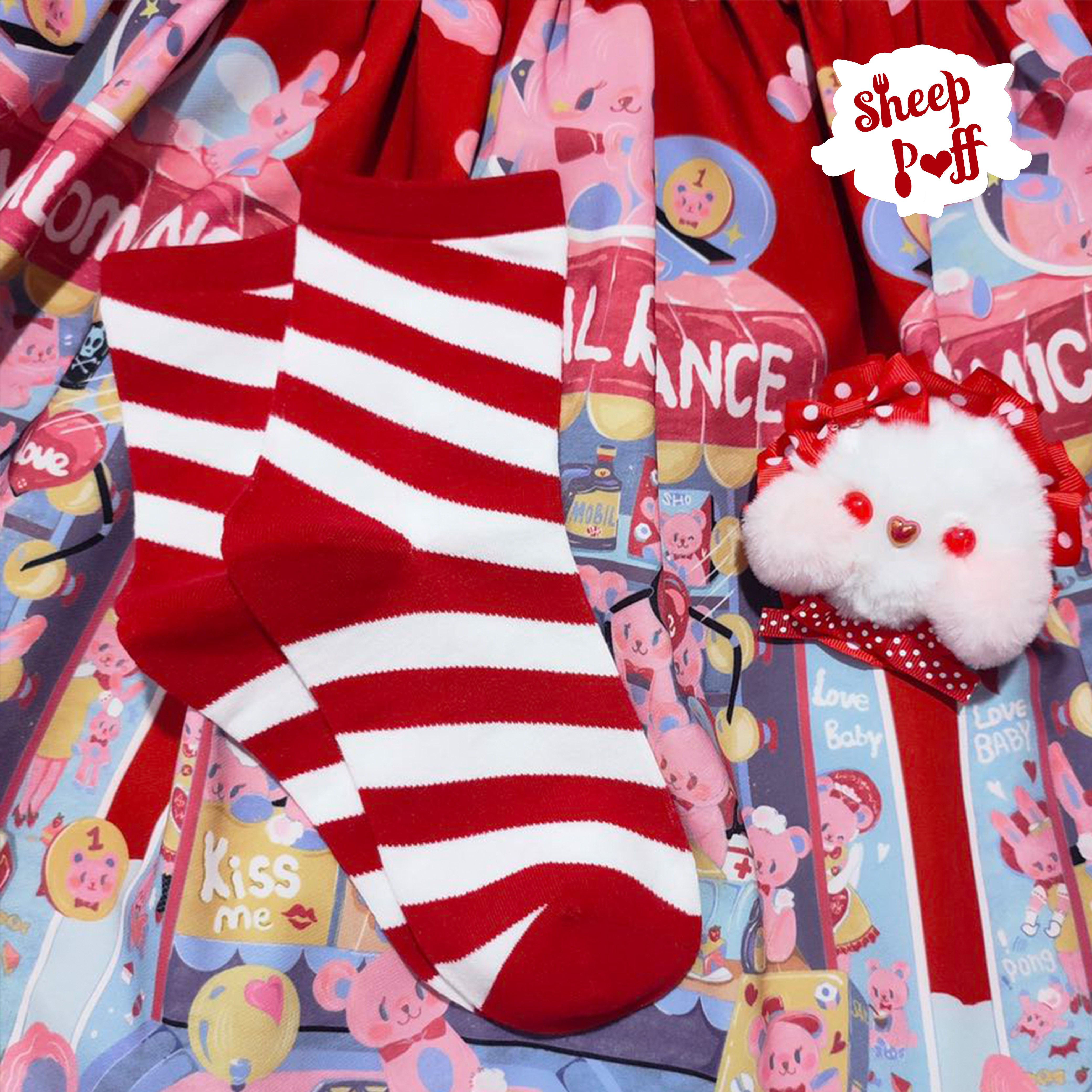 绵羊泡芙原创日系lolita ins棉袜子 绵羊泡芙短袜/打底袜/丝袜/美腿袜