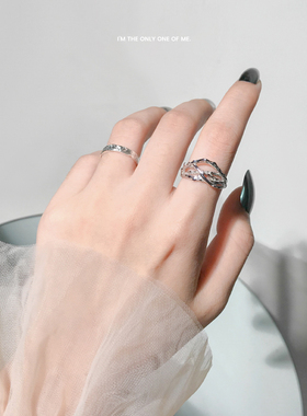 ins不规则荆棘潮冷淡风树藤戒指