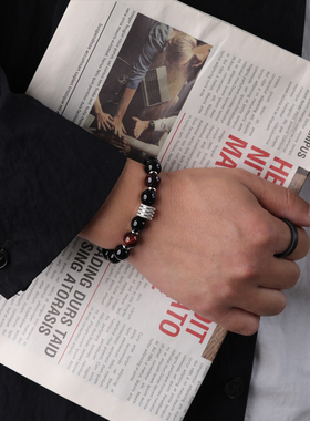 手串黑曜石日韩男女手链