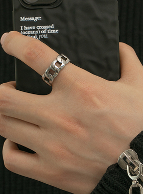 男女钛钢日韩麻花链条戒指