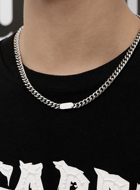 项链男潮简约轻奢小众女古巴钛钢