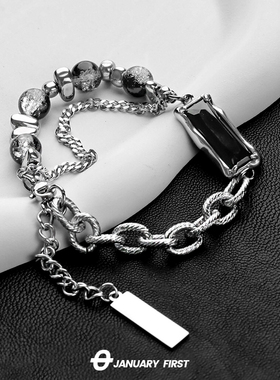 男钛钢原创设计长度可调节手链