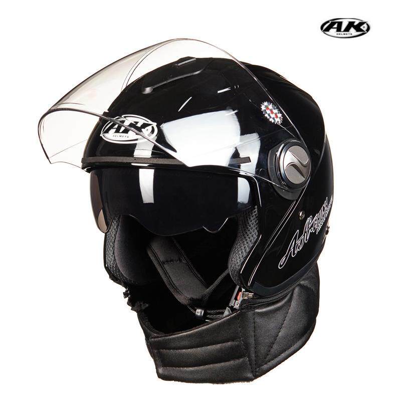 ak艾凯电动车头盔女双镜半盔电瓶车夏季头盔男四季通用