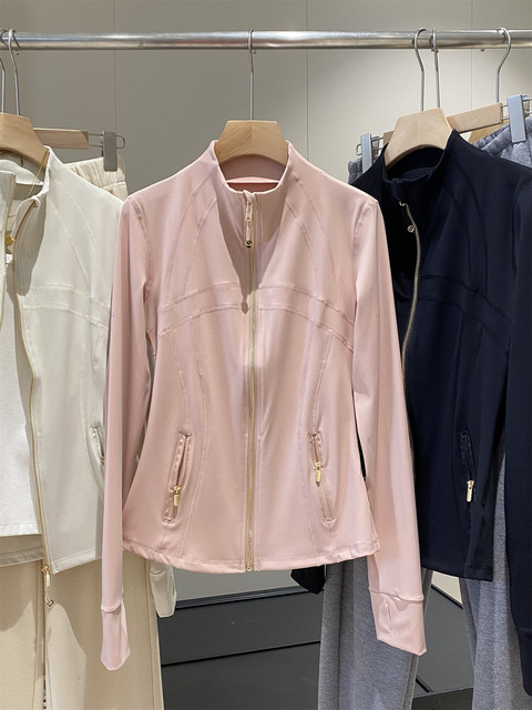 The same style for LU home! Spring and summer style slim elastic waist-retracting and slimming fast-drying sports yoga suit casual stand-up jacket for women