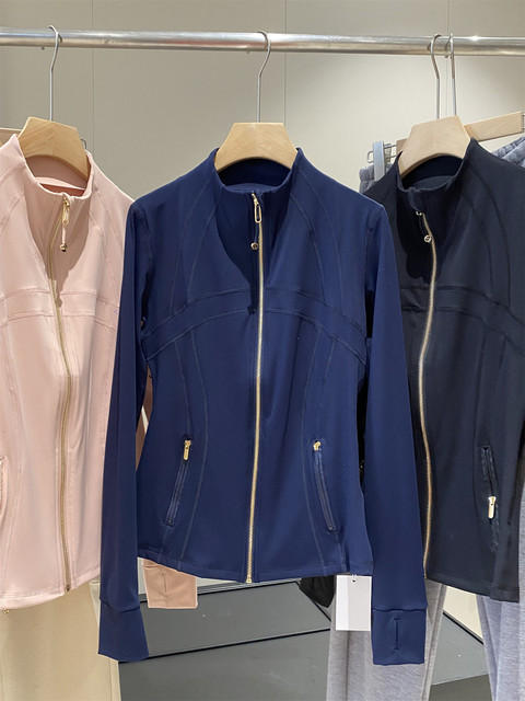 The same style for LU home! Spring and summer style slim elastic waist-retracting and slimming fast-drying sports yoga suit casual stand-up jacket for women