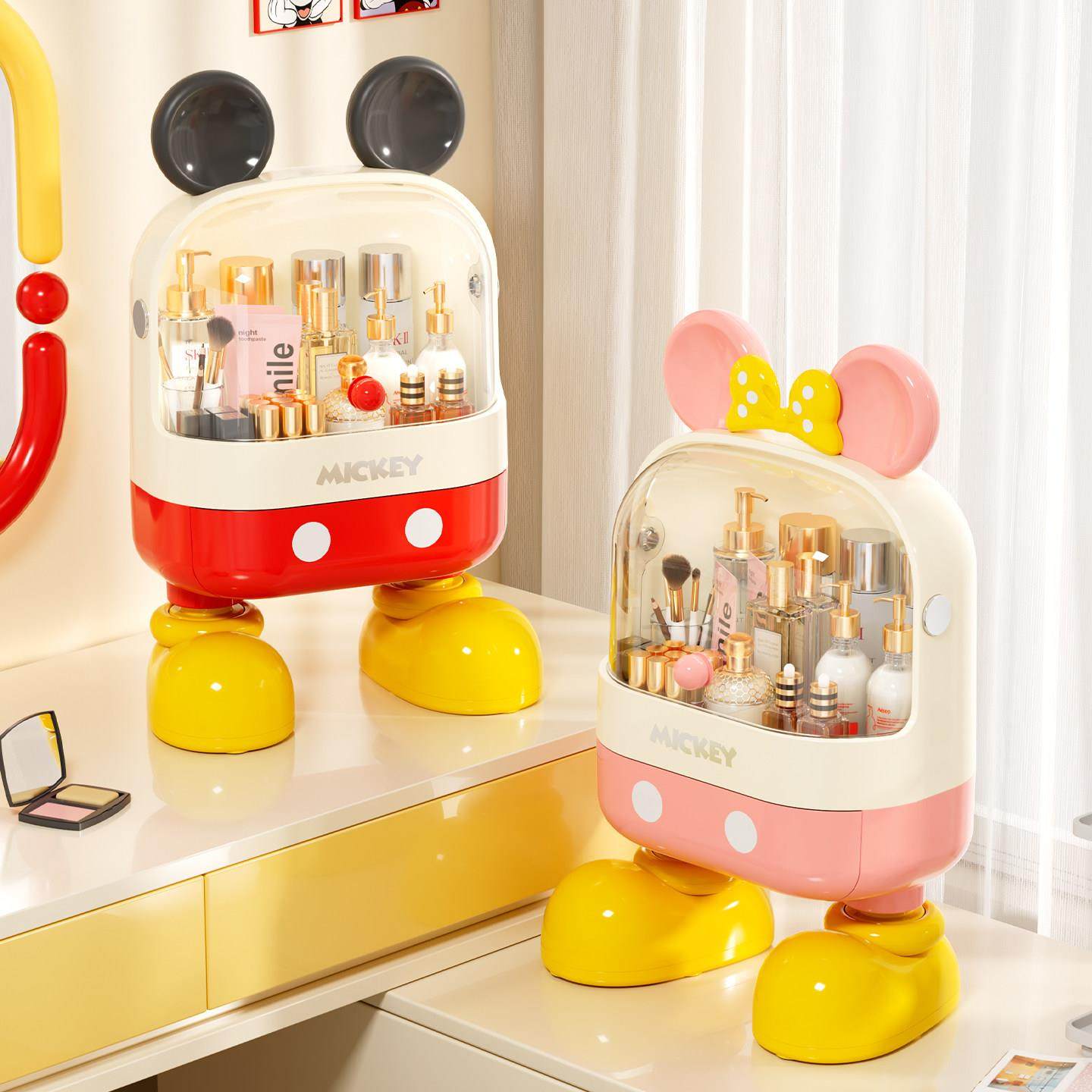 化妆品收纳盒桌面防尘护肤品置物架梳妆台高级感抽屉大容量化妆柜,淘宝优惠券,粉丝福利购,淘宝优惠卷