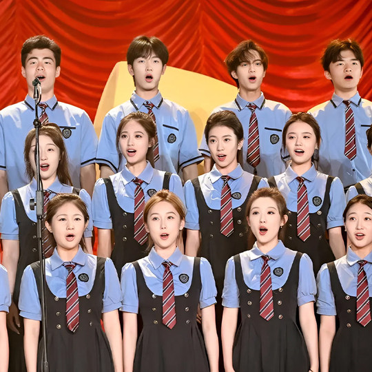 Primary and secondary college students poetry recitation group chorus performance clothing college style group class uniform performance set